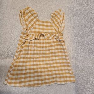 Zara Yellow and White Striped Top